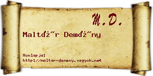 Maltár Demény névjegykártya